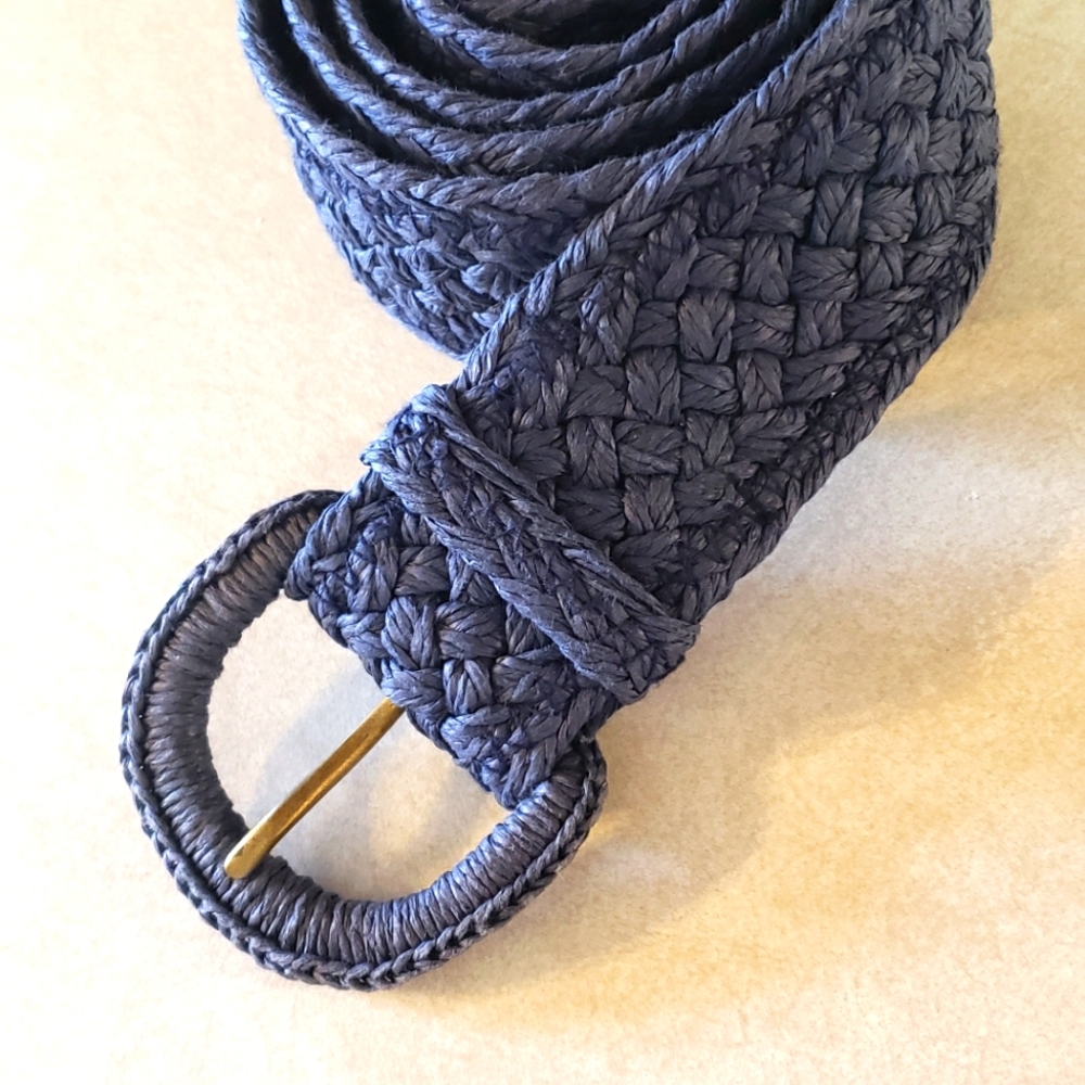 Navy LAUREN by Ralph Lauren Woven Belt Size XL